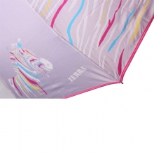 天堂伞33012E红莲 彩纹斑马黑胶丝印防紫外线三折全钢蘑菇钢晴雨伞