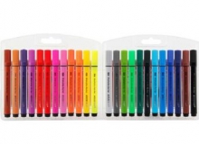 马可 1232水彩笔 儿童画画粗三角杆 无毒可水洗水彩笔 12色/24色