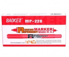 宝克（BAOKE） MP220 油性双头记号笔黑/红/蓝色 12支/盒