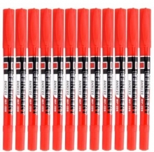 宝克（BAOKE） MP220 油性双头记号笔黑/红/蓝色 12支/盒