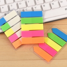 得力 （deli）9063 荧光贴纸 分类便利贴 透明百事贴（混色）