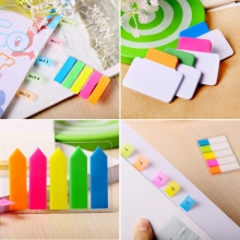 得力 （deli）9063 荧光贴纸 分类便利贴 透明百事贴（混色）