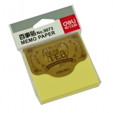 得力 9073 百事贴 方型办公学生百事贴便利贴N次贴 便签 76x76mm（混色）