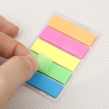得力 （deli）9063 荧光贴纸 分类便利贴 透明百事贴（混色）