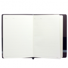 得力（deli）3326 皮面日记本 a5简约办公记事本 棕色