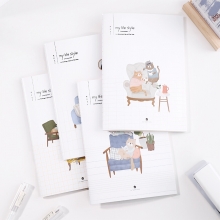 得力(deli) FA560-4  4本A5/60页 喵生活系列 缝线软抄本 记事本