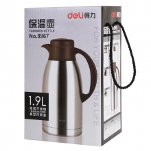 得力（deli） 8967 不锈钢真空内胆保温壶 办公/会议/家用保温壶 1.9L