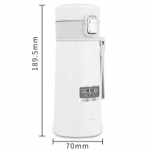 得力(deli)360ml真空不锈钢保温杯 保温保冷男女水杯  白色 6144