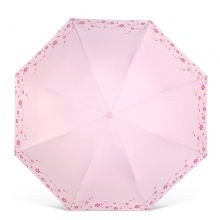 天堂伞 轻巧便携 三折叠 黑胶防晒遮阳伞 花瓣雨声 2#粉红