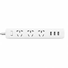 小米 智能多功能插排 3孔usb接口+3位插座 2A快充 1.8米 白色