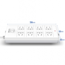 得力（deli） 18262 新国标 8位 总控插座 3米