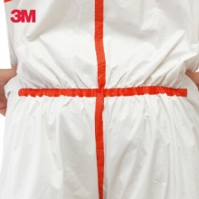 3M 4565 白色带帽红色胶条连体安全隔离服M