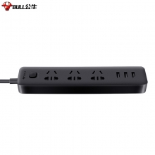 公牛（BULL） GN-B403H 新国标公牛小黑USB插座（ 3USB接口+3孔带保护门）长1.8米