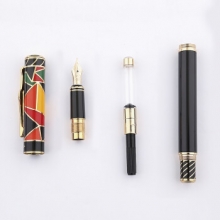 毕加索（pimio） 80玛雅天韵10K金笔 钢笔  黑金色