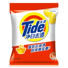 汰渍（TIDE） 洗衣粉 净白去渍柠檬清新无磷 260g/袋  20包/袋