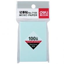 得力（deli）7155 彩色便利贴粘性便签纸 76*51mm记事贴 12本/盒  颜色随机