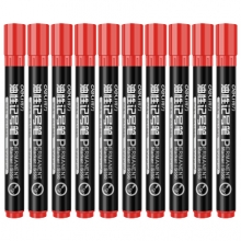 得力(deli)S550 红色油性记号笔大头笔 10支/盒