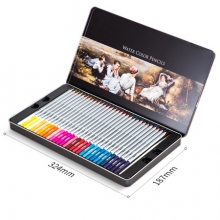 得力68117_60色铁盒装水溶性彩铅(混)(60色/盒) 6/盒/24/箱