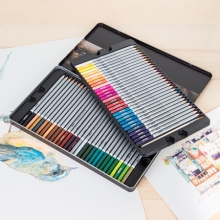 得力68117_60色铁盒装水溶性彩铅(混)(60色/盒) 6/盒/24/箱