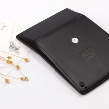 益而高 E1835 双电源计算器 12位 黑色  财务利器电脑按键双电源计算器 桌面计算机