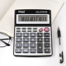 益而高 E1833 语音计算器 12位 银灰色