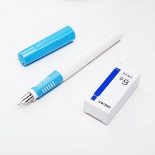 得力A916学生矫姿钢笔套装(可擦纯蓝/笔壳浅蓝) 12/盒