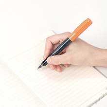 得力A918矫姿钢笔(黑/笔壳橙) 12/盒