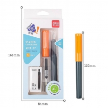 得力A918矫姿钢笔(可擦纯蓝/笔壳橙) 12/盒