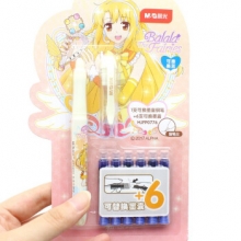 晨光 HJFP0776 钢笔巴拉拉小魔仙卡装 晶蓝墨囊 混色笔杆