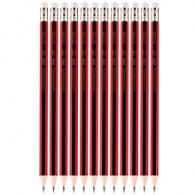 得力S935-HB高级书写铅笔(红色)(12支/盒) 24/盒/288/箱