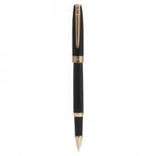 毕加索（pimio）钢笔带小墨水礼盒套装男女成人办公财务特细笔0.38mm学生书法练字墨水笔T717亮黑金夹