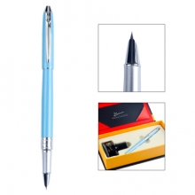 毕加索（pimio）钢笔礼盒装墨水套装男女士签字笔财务特细笔0.38mm笔尖 605蓝色