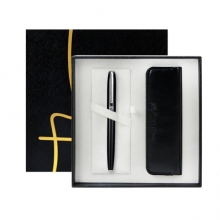 毕加索（pimio）钢笔礼盒装P916签字笔笔袋套装男女士办公商务礼品墨水笔亮黑色