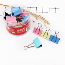 益而高 TY143-CP 彩色 长尾夹/票夹 41mm 24个/桶