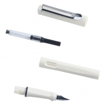 毕加索（pimio）钢笔签字笔男女士学生成人练字用正姿笔握商务办公0.5mm 619白色