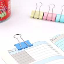 益而高 TY144-CP 彩色长尾夹/票夹 24个/桶