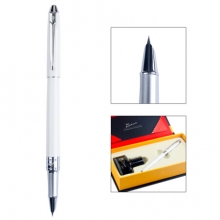 毕加索（pimio）钢笔礼盒装墨水套装男女士签字笔财务特细笔0.38mm笔尖 605瓷白色