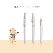 毕加索（pimio）钢笔墨水礼盒套装男女士学生成人练字笔铱金笔商务办公礼品笔精典泰迪系列PS-922精典白