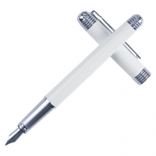 毕加索（pimio）钢笔双笔尖签字笔男女士两用笔铱金笔商务成人办公学生用练字笔S09幕白色