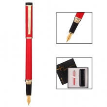 毕加索（pimio）钢笔礼盒装男女士签字笔笔袋套装办公商务礼品组合墨水笔0.5mm5510亮红色