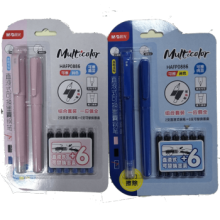 晨光 HAFP0886 直液式钢笔组合卡装 纯蓝墨囊 外观图案随机