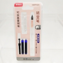 晨光 HAFP1021 可换墨囊钢笔简致卡装 晶蓝墨囊 笔杆颜色随机