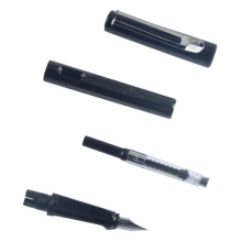 毕加索（pimio）钢笔签字笔男女士学生成人练字用正姿笔握商务办公0.5mm 619亮黑色