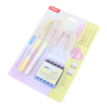 晨光 HAFP1020 可换墨囊钢笔轻颜卡装 晶蓝墨囊 笔杆混色