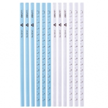 得力(deli) 58141 小学生HB直尺书写铅笔 三角杆带刻度 蓝12支/盒