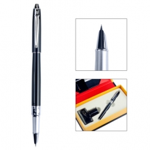 毕加索（pimio）钢笔礼盒装墨水套装男女士签字笔财务特细笔0.38mm笔尖 605亮黑色