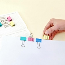 广博PJTC006MS彩色长尾票夹19mm