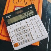 卡西欧（CASIO）DH-12-WE 12位 双电源 超宽计算器 白色