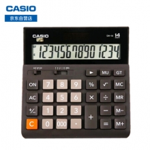 卡西欧（CASIO）DH-14-BK 14位大额计算 双电源 超宽计算器