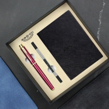 英雄（HERO）1802 签字笔宝珠笔笔记本记事本礼盒套装 红色